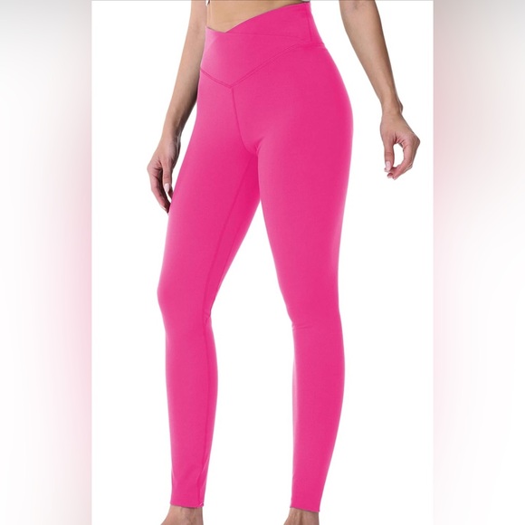HOT PINK WORKOUT LEGGINGS - Picture 1 of 2